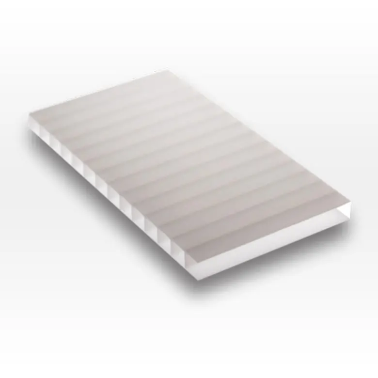 Chapa de policarbonato alveolar branco leitoso, 2.100 × 6.000 mm, 6 mm de espessura