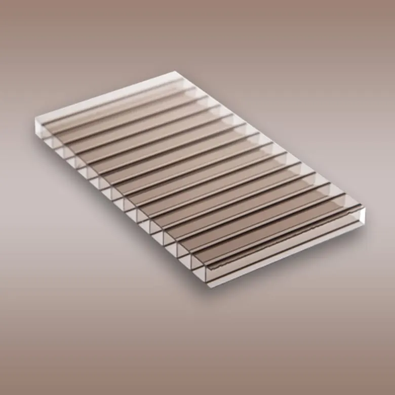 Chapa de policarbonato alveolar bronze, 2.100 × 6.000 mm, 4 mm de espessura