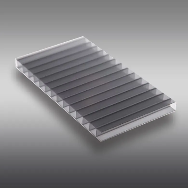 Chapa de policarbonato alveolar prata, 2.100 × 6.000 mm, 4 mm de espessura
