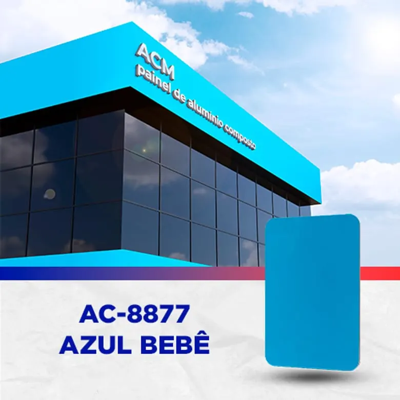 Painel ACM Azul bebê, 1.220 × 5.000 mm, 3 mm