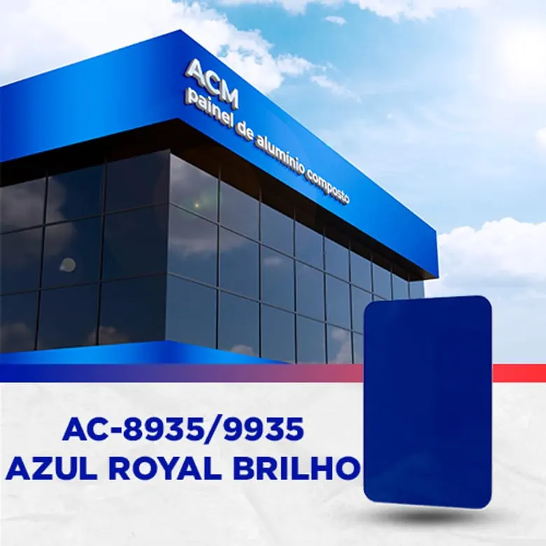 Painel ACM Azul royal brilho, 1.500 × 5.000 mm, 3 mm