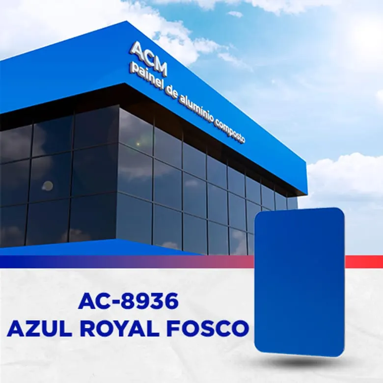 Painel ACM Azul royal fosco, 1.220 × 5.000 mm, 3 mm