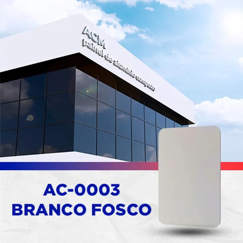 Painel ACM Branco fosco, 1.220 × 5.000 mm, 3 mm