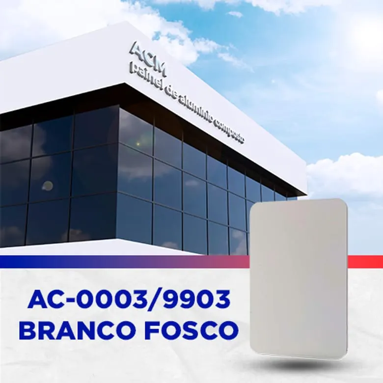 Painel ACM Branco fosco, 1.500 × 5.000 mm, 3 mm