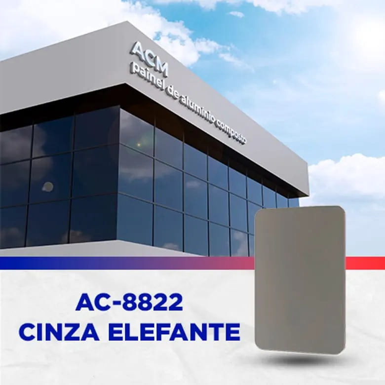 Painel ACM Cinza claro (Elefante), 1.220 × 5.000 mm, 3 mm