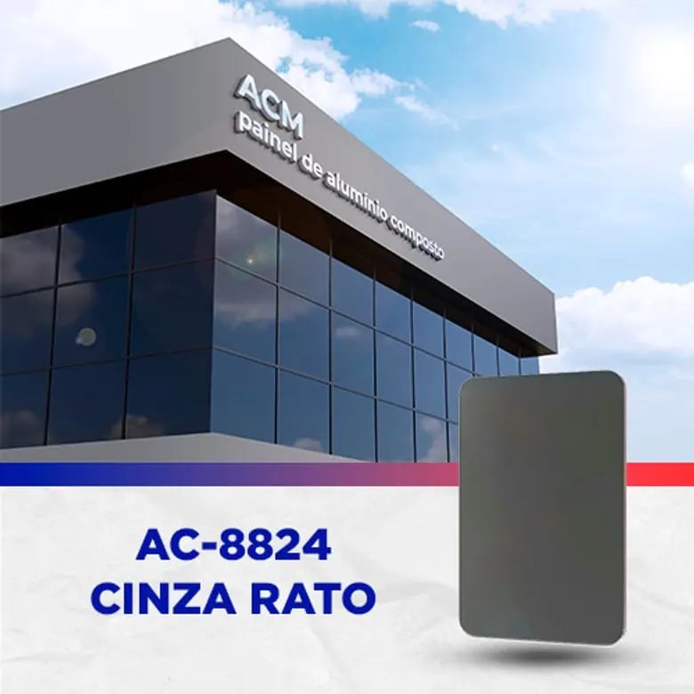 Painel ACM Cinza escuro (Rato), 1.220 × 5.000 mm, 3 mm