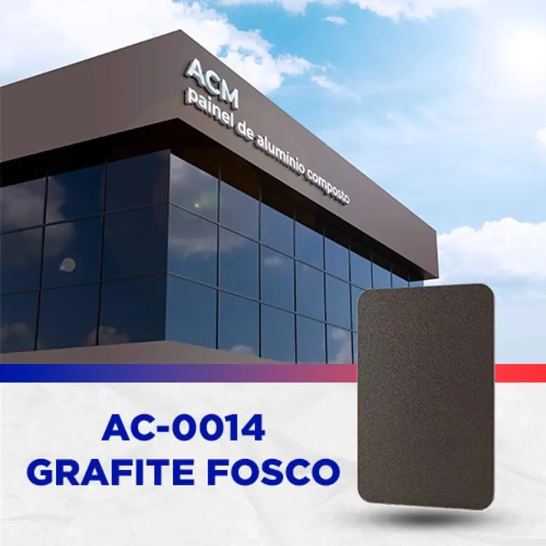 Painel ACM Grafite fosco, 1.220 × 5.000 mm, 3 mm