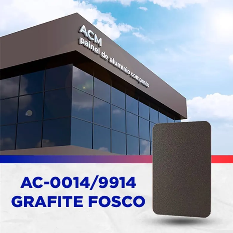 Painel ACM Grafite fosco, 1.500 × 5.000 mm, 3 mm