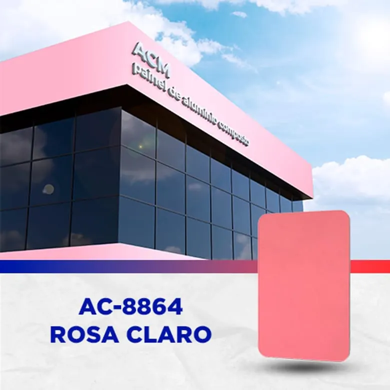 Painel ACM Rosa claro (Rose), 1.220 × 5.000 mm, 3 mm