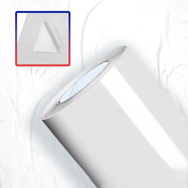 Vinil auto adesivo filme branco brilhante 100 microns, cola alto tack e liner 140 g/m², rolo de 1,27 × 50 m